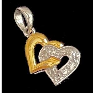 ROSS SIMONS Heart Charm Pendant 14K Yellow Gold / 925 Sterling Silver O27